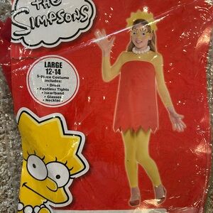 Lisa Simpson youth large Red 5-Piece Costume Set